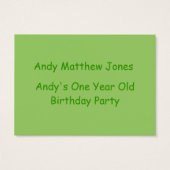 Ein Jahr alt Geburtstag Fotokarten (Rückseite)