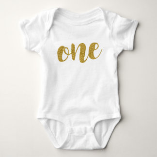 Ein Jahr alt Niedlich Golden Glitzer Baby Bodysuit Strampler