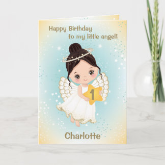 Ein Jahr alte Niedliche Angel-Grußkarte Karte