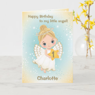 Ein Jahr alte Niedliche Angel-Grußkarte Karte