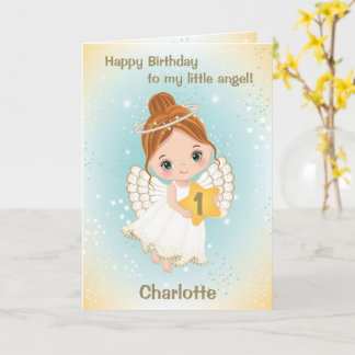 Ein Jahr alte Niedliche Angel-Grußkarte Karte
