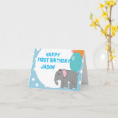 Ein Jahr alter Elefant, Geburtstag Karte (Gelbe Blume)