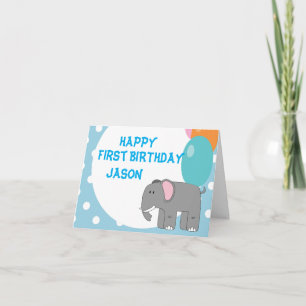 Ein Jahr alter Elefant, Geburtstag Karte