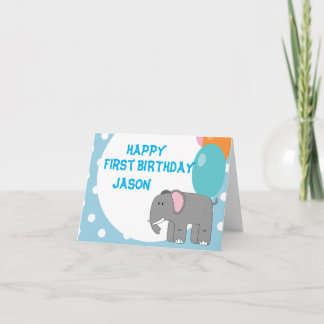 Ein Jahr alter Elefant, Geburtstag Karte