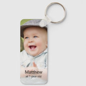 Ein Jahr alter Foto Erinnerung ersten Geburtstag A Schlüsselanhänger (Rückseite)
