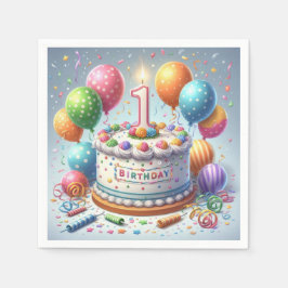 ein Jahr alter Geburtstag Serviette