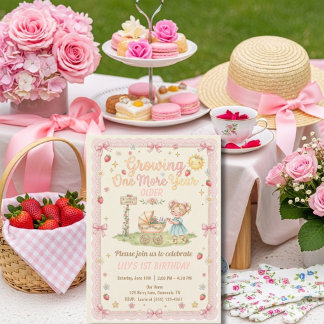 Ein Jahr älter werden Blondes Mädchen Geburtstag Einladung