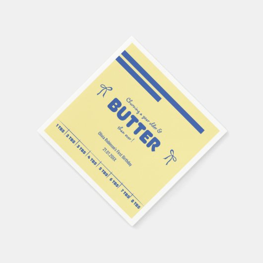 Ein Jahr älter werdende Butter-Geburtstag Serviette (Ecke)