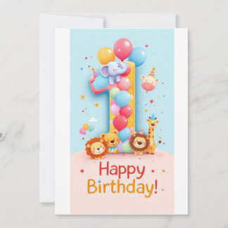 Ein Jahr altes Safari Partys Geburtstagskarte