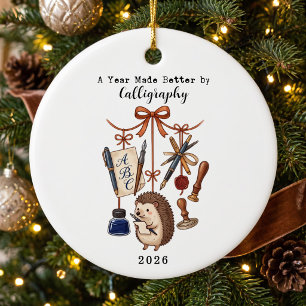 Ein Jahr, das durch Kalligrafie-Weihnachten besser Keramik Ornament