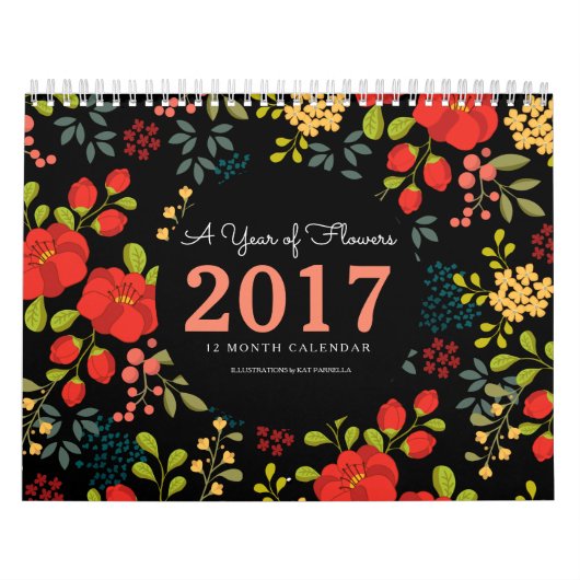 Ein Jahr der Blume Illustrierte Seiten Kalender (Titelbild)
