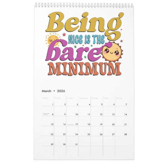 Ein Jahr der bunten Motivationen Kalender (Mär 2026)