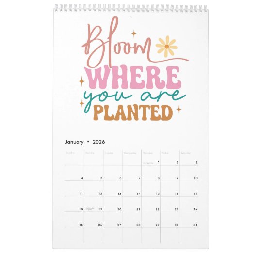 Ein Jahr der bunten Motivationen Kalender (Jan 2026)
