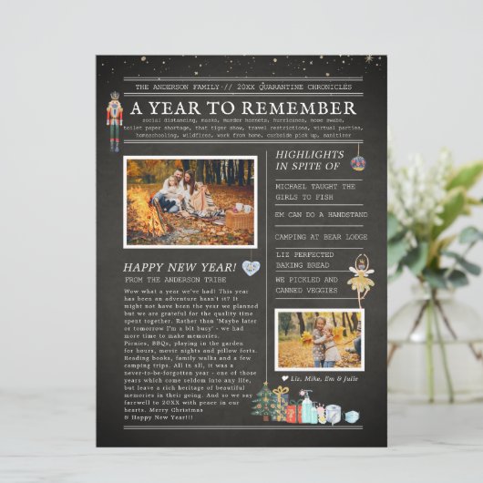 Ein Jahr der Erinnerung | Weihnachts-Flyer (Stehend Vorderseite)