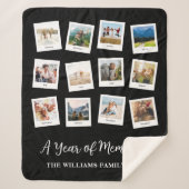 Ein Jahr der Erinnerungen Monatliche FotoCollage Sherpadecke (Vorderseite)