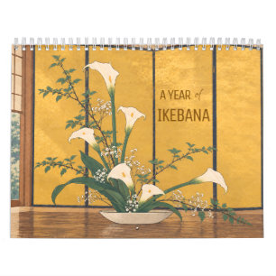 Ein Jahr der Ikebana-Illustration Kalender