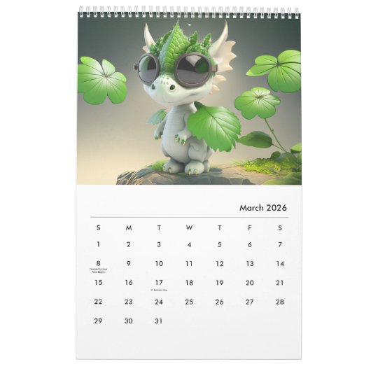 Ein Jahr der reizvollen und bezaubernden Drachen Kalender (Mär 2026)