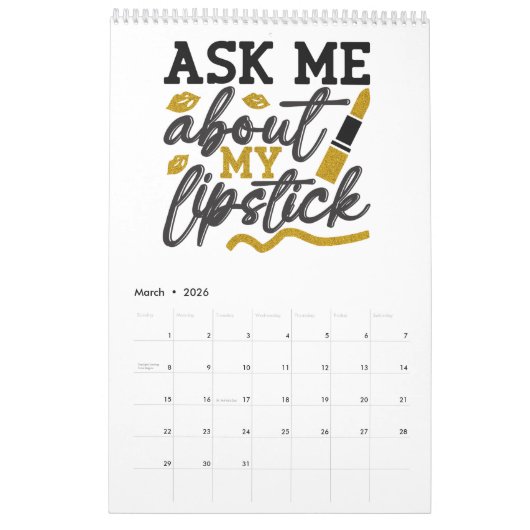 Ein Jahr der Schönheitsmotivation Kalender (Mär 2026)