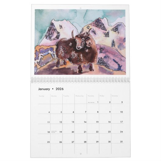 Ein Jahr der Wildnis - Illustrierter Mauerkalender Kalender (Jan 2026)