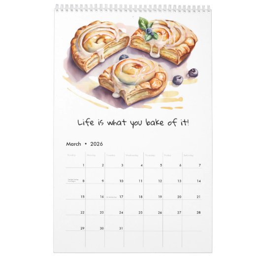 Ein Jahr des Backen Inspiration Kalender (Mär 2026)
