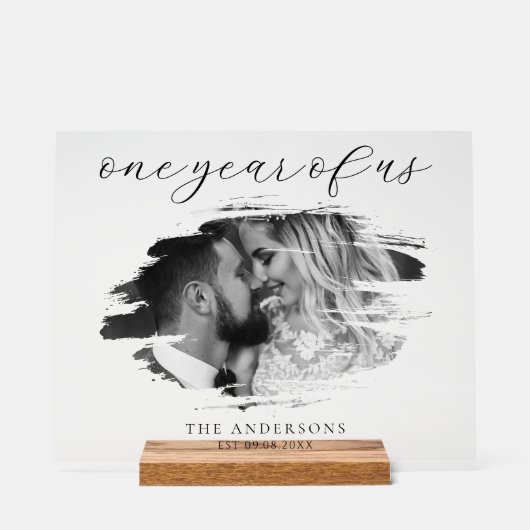 Ein Jahr des ersten Hochzeitstages Acrylschild (Vorderseite)
