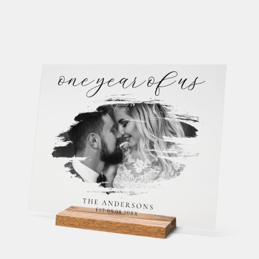 Ein Jahr des ersten Hochzeitstages Acrylschild (Winkel)