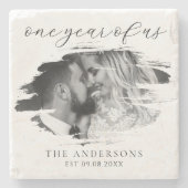 Ein Jahr des ersten Hochzeitstages Steinuntersetzer (Vorderseite)