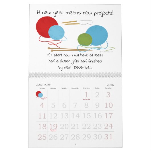 Ein Jahr des merkwürdigen Spaß-Kalenders Kalender (Jan 2026)