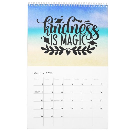 Ein Jahr des positiven Denkens Kalender (Mär 2026)