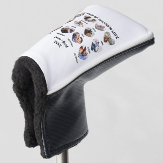 Ein Jahr des Wanderns in Liebe 12 Herz Foto-Collag Golf Headcover