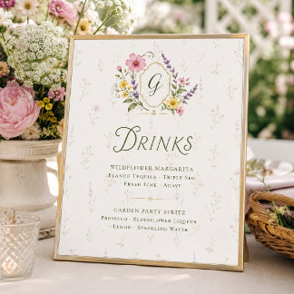 Ein Jahr in Blüte Wildblumen-Signature-Drinks-Schi Poster