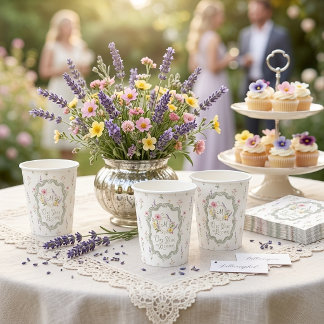 Ein Jahr in Blütenblüten Florale Erster Geburtstag Pappbecher