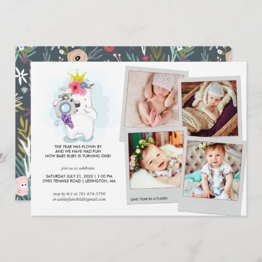 Ein Jahr in Flash | Einladung zur FotoCollage (Vorne/Hinten)