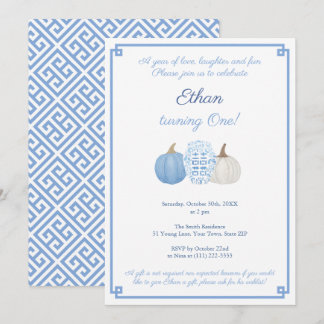 Ein Jahr Liebe Lachen und Spaß Junge 1. Geburtstag Einladung