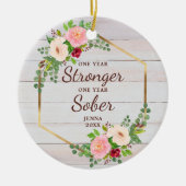 Ein Jahr nüchtern ein Jahr Personalisierter Keramik Ornament (Vorne)