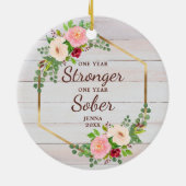 Ein Jahr nüchtern ein Jahr Personalisierter Keramik Ornament (Hinten)