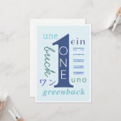 Ein Jahr nüchtern Karte (Vorderseite/Rückseite Beispiel)