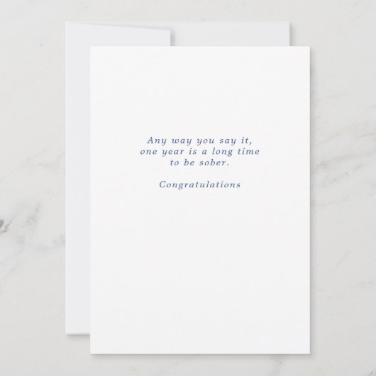 Ein Jahr nüchtern Karte (Rückseite)