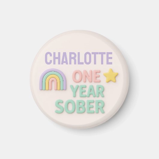 Ein Jahr nüchterne LGBT personalisierte OM Magnet (Vorne)