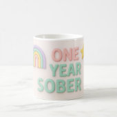 Ein Jahr nüchternes Geschenk LGBT Regenbogen Kaffeetasse (Mittel)