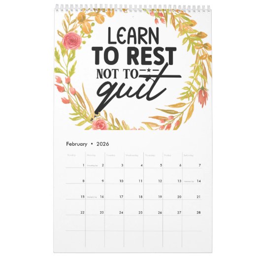 Ein Jahr positiver Vibes Kalender (Feb 2026)