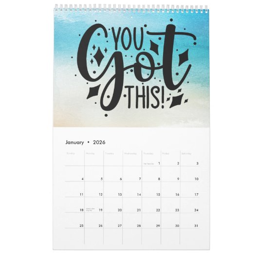 Ein Jahr positiver Vibes Kalender (Jan 2026)