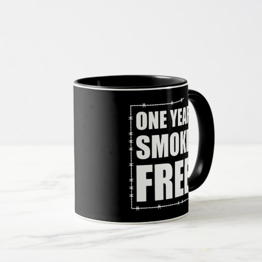 Ein Jahr rauchfreier Jahrestag Tasse (VorderseiteRechts)
