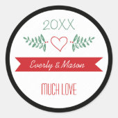 Ein Jahr Rezension Weihnachtsfeiertag der Familie Runder Aufkleber (Vorderseite)