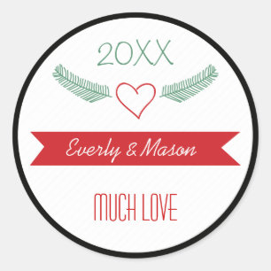 Ein Jahr Rezension Weihnachtsfeiertag der Familie Runder Aufkleber