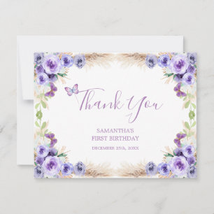 Ein Jahr Schmetterling erster Geburtstag Dankeskarte