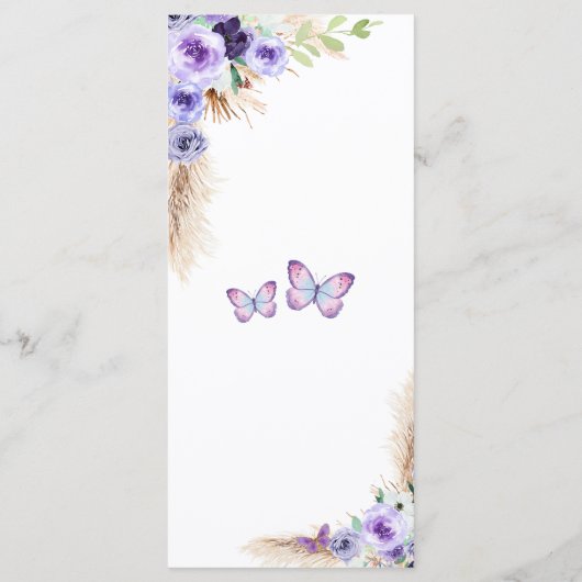 Ein Jahr Schmetterling erster Geburtstag Menükarte (Rückseite)