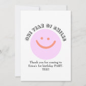 EIN JAHR SMILES Geburtstag Säugling hinzufügen Det Dankeskarte (Vorderseite)