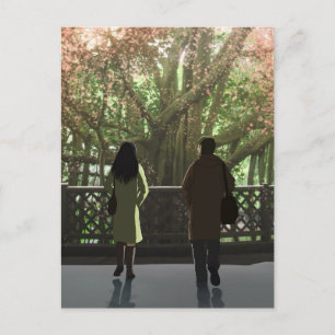 Ein Jahr verging an einem Single-Tag (nah-up) Postkarte