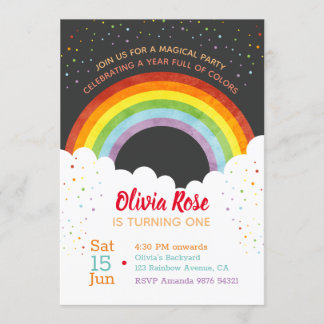 Ein Jahr voll Regenbogen-ersten Geburtstag vom Einladung